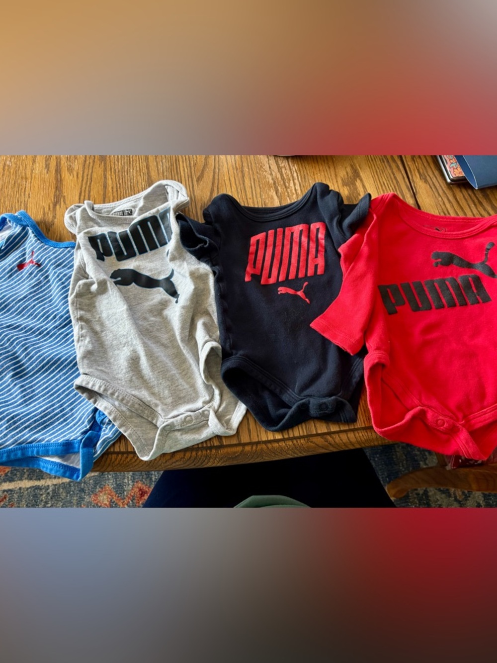 Puma Black One-Piece Bodysuits with Logo